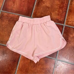 Ozlana Soft Rose Pink Elastic-Waist Athletic Shorts